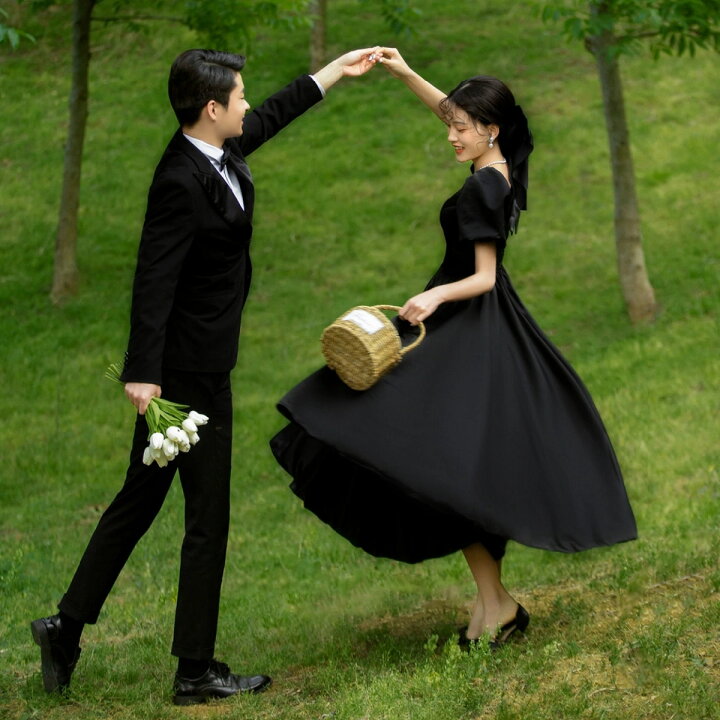 楽天市場】カラードレス ミモレドレス パーティードレス ブラック  