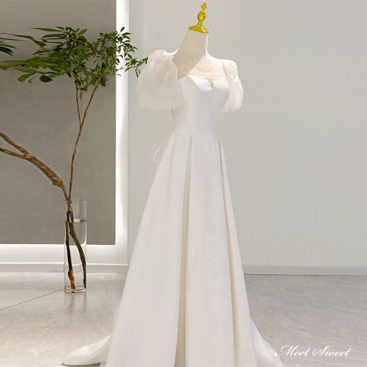 楽天市場】ウェディングドレス ロングドレス Aラインドレス 