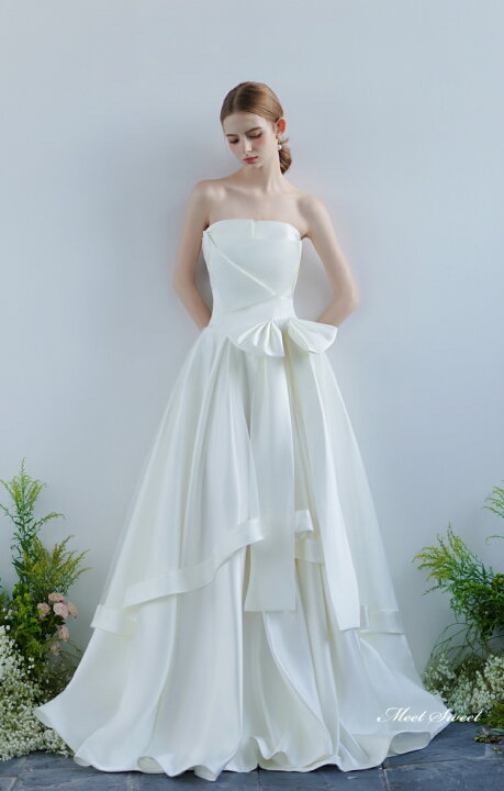 楽天市場】ウェディングドレス ロングドレス Aラインドレス サテン  