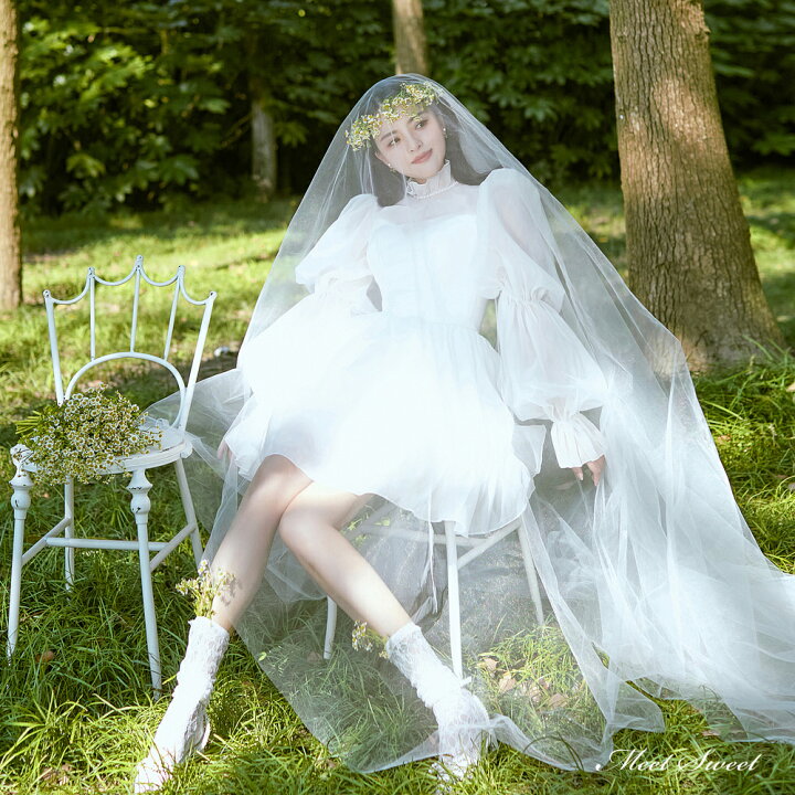 楽天市場】ウェディングドレス ミニドレス ワンピース 二次会 結婚式  