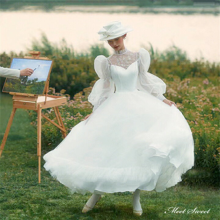 楽天市場】ウェディングドレス ロングドレス プリンセスドレス  