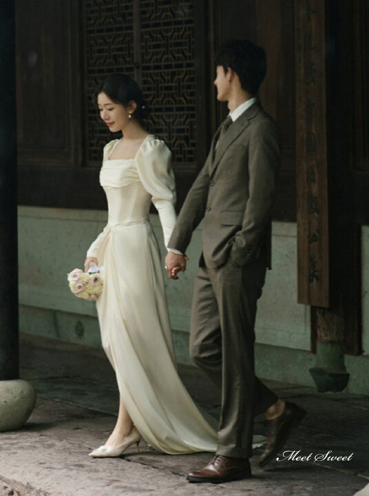 楽天市場】ウェディングドレス ロングドレス スレンダーライン  