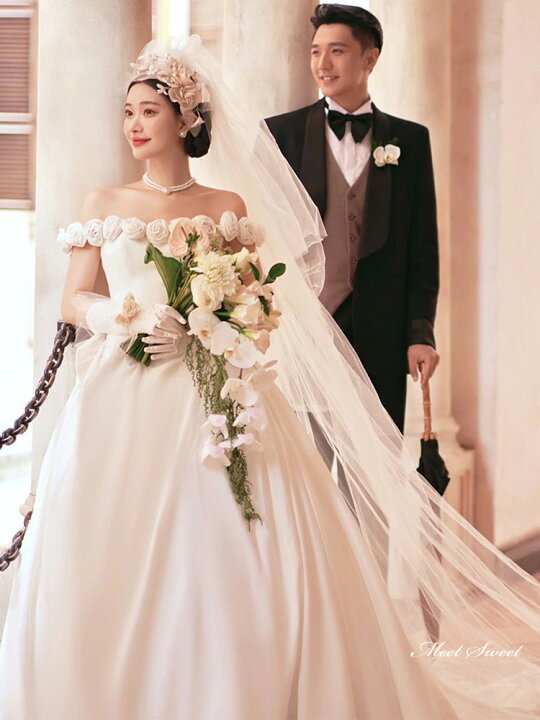 ドレス ウエディング フラワー 海外 フォト 結婚式 二次会