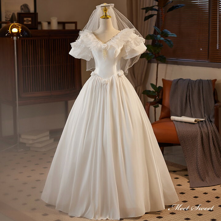 楽天市場】ウェディングドレス ロングドレス プリンセスドレス 姫系  