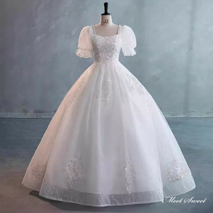 楽天市場】ウェディングドレス ロングドレス プリンセスラインドレス  