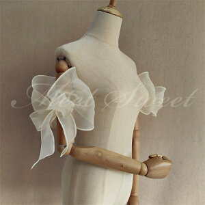 ドレスアレンジ 取り外し袖 付け袖 つけ袖 リボン オーガンジー 二の腕カバー ウェディングドレスアレンジ ウエディングドレスアレンジ アレンジ小物 花嫁 結婚式 ブライダル 二次会 披露