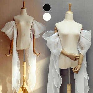 即納 ドレスアレンジ 取り外し袖 付け袖 つけ袖 アームドレス オーガンジー 二の腕カバー カラードレス ウェディングドレスアレンジ ウエディングドレスアレンジ アレンジ小物 花嫁 結婚式