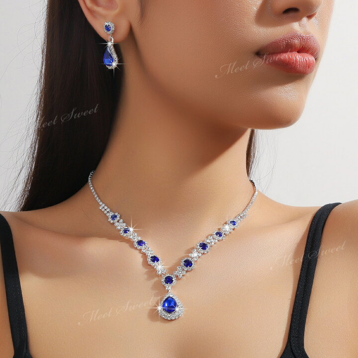 楽天市場】ネックレス ピアス セット ホワイト レッド ブルー グリーン 