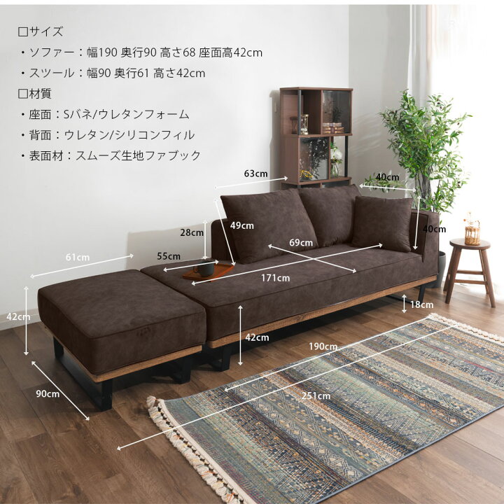 楽天市場】【楽天カードの日限定！割引】 カウチソファー 2人掛け 3人 