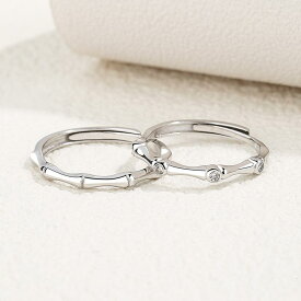 指輪 ペアリング 男性用 女性用 S999 銀 竹モチーフ 竹細工 インスタ風 豪華感 エレガント おしゃれ