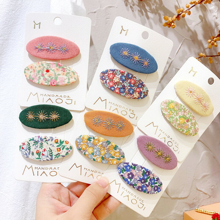 楽天市場】ヘアピン キッズ 2点セット ヘアクリップ おしゃれ 布 お花  