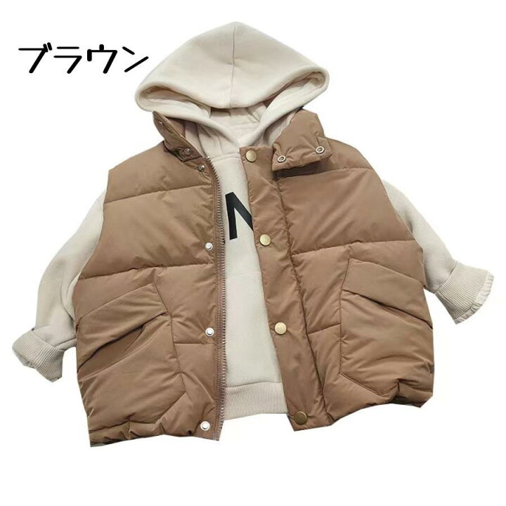 楽天市場】中綿ベスト 子供 秋冬 全3色 90 100 110 120 130 140 防寒  