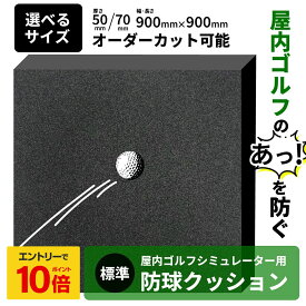 【 エントリーでP10倍】 ゴルフシミュレーター用防球クッション 標準 【オーダーカット可能】防球スポンジ 両面テープ付き ゴルフ シミュレーションゴルフ インドアゴルフ 消音 スクリーン 室内 壁 ボール 保護 練習 器具 自宅 50mm 70mm 900mm角