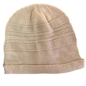 【メール便　送料185円】綿の柄織りカバー帽子 ベージュ C022　帽子 医療用帽子 PEER【PE】
