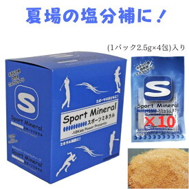 【無添加 塩分補給】スポーツミネラル 100g ポケット2.5g×4個入×10パック入り 熱中症対策 肉体労働 天然素材 沖縄県産黒糖 ぬちまーす使用 暑さ対策 塩分チャージ