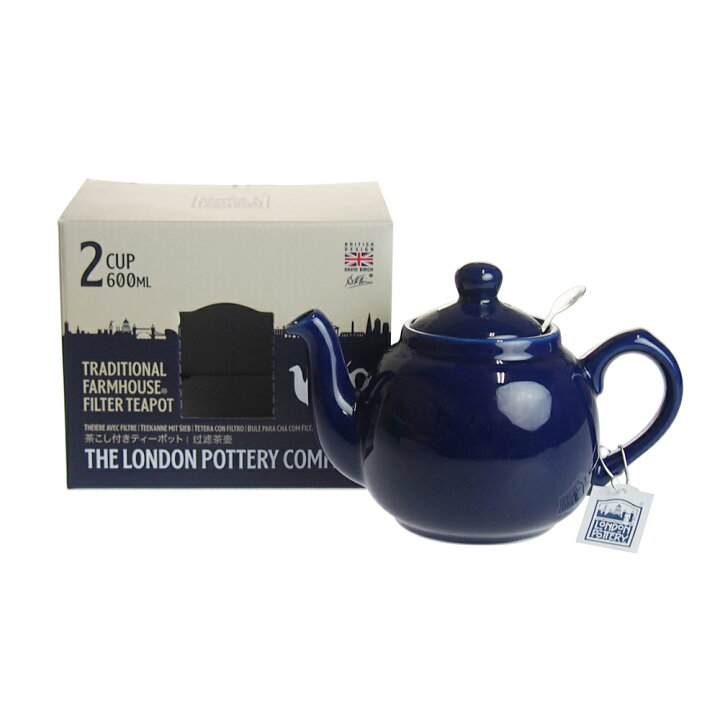 倉庫取り寄せ商品 ロンドンポタリー ファームハウス ティーポット 2cup コバルトブルー 洋食器のネットショップ 公式