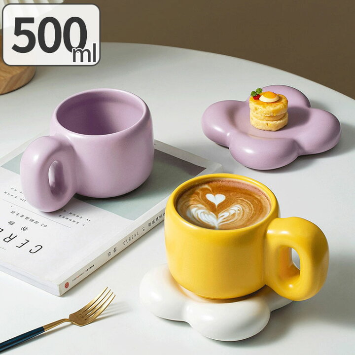 楽天市場 バブルビッグマグ マグカップ 500ml おしゃれ コップ マグ マイボトル 在宅勤務 水分補給 コーヒーカップ かわいい 大きい 磁器 陶器 シンプル 可愛い コップ 雑貨 カフェ フラワーコースター付かない 手に持つファッション 楽天市場店