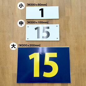 駐車場 番号 プレート　小サイズ 【サイズW200xH80mm】 【穴加工無料！】【UVカットラミネート加工】