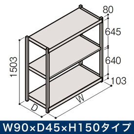 業務用 イトーキ ボルトレス軽中量ラック RL型[単体]/開放型 150kg仕様 W90×D45×H150タイプ 棚板3段 [ 自社便 開梱 設置付 ]