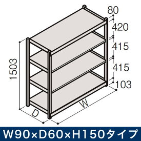 物流家具 イトーキ ボルトレス軽中量ラック RL型[単体]/開放型 150kg仕様 W90×D60×H150タイプ 棚板4段 [ 自社便 開梱 設置付 ] メーカー直販 公式