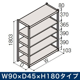 業務用 イトーキ ボルトレス軽中量ラック RL型[単体]/開放型 (200kg仕様) W90×D45×H180タイプ 棚板5段 [ 自社便 開梱 設置付 ]