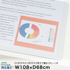 デスク マット イトーキ CZYデスク 、CRYデスク 用 光学式マウス対応再生塩ビタイプ 下敷き (グレー) 付 幅108×奥行68cm ITOKI 【自社便/玄関渡し】 日本製 国内生産