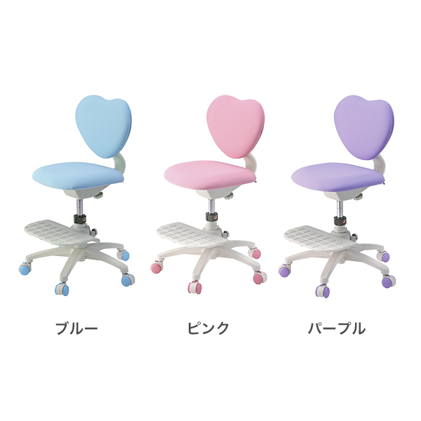人気新品 ITOKI 勉強机 椅子 イス ラベンダー ハート 紫 - デスク 