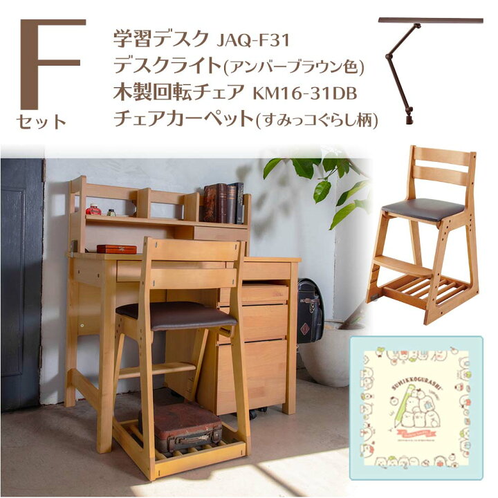 楽天市場】学習家具 4点セット [ 学習机 ( キャスター付ワゴン 上棚  