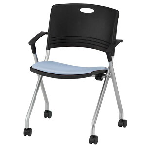 TOKIO ミーティングチェア 椅子 会議イス 会議用チェア 4本脚キャスター付き 肘付き ビニールレザー張り 4脚セット FNC-K5AL-S-SET