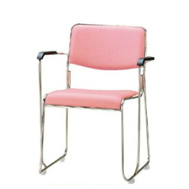 TOKIO 会議椅子 4脚セット ミーティングチェア 椅子 会議用イス 会議用チェア ステンレス脚 肘付 ビニールレザー張り FSC-15SAL-S-SET