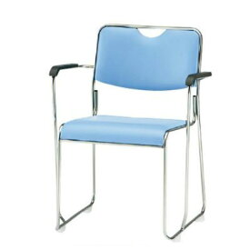 TOKIO 会議椅子 4脚セット ミーティングチェア 椅子 会議用イス 会議用チェア ステンレス脚 肘付 ビニールレザー張り FSC-25SAL-S-SET
