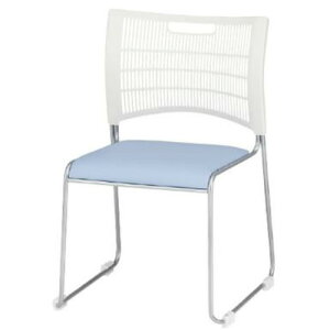 TOKIO スタッキングチェア ミーティングチェア 椅子 会議用イス 会議用チェア 背ホワイト ビニールレザー張り 4脚セット NSC-35L-S-SET