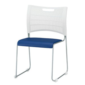 TOKIO スタッキングチェア ミーティングチェア 椅子 会議用イス 会議チェア 背ホワイト ビニールレザー張り 座樹脂タイプ 4脚セット NSC-45L-S-SET