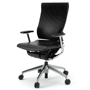 イトーキ オフィスチェア スピーナ ハイバック エラストマータイプ T型肘 アルミ脚タイプ 座/革張り ナイロン双輪キャスター KE-755LA-Z9T1