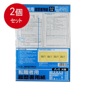 2個まとめ買い 履歴書用紙A4判（転職者用）メール便送料無料 × 2個セット