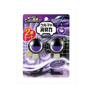 エステー クルマの消臭力 クリップタイプ ホワイトムスク 3.2mL×2個セット 芳香消臭 車用