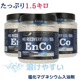 バスソルト 大容量 1.5Kg x3セット マグネシウム 入浴剤 MG リカバリー EnCo エンコ ランニング アスリート スポーツ 天然 グレートソルトレイク 発汗 ハードワーク お風呂 半身浴 美容 無添加