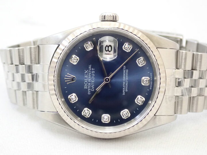 楽天市場】ROLEX ロレックス デイトジャスト 16234G青 W番（1994年 