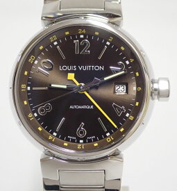 LOUIS VUITTON/ルイヴィトン タンブールGMT SS Q1131 ブラウン メンズ　AT 腕時計　中古美品【中古】【ルイヴィトン】【タンブール】【Q1131】【GMT】【仕上済】