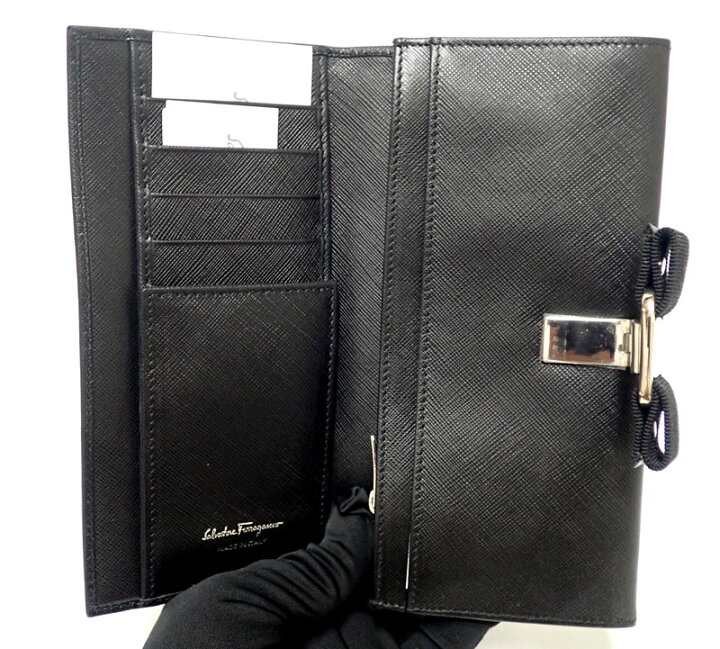 楽天市場】Ferragamo / フェラガモ 長サイフ 黒 22A900 未使用品【中古 