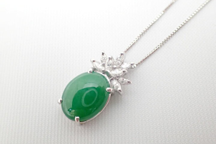 楽天市場】ペンダントネックレス PT900/K18WG ヒスイ6.25ct D0.390ct 
