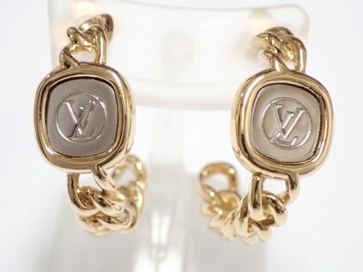 【美品】LOUIS VUITTON ピアス M61093 片耳 ゴールド系 美品】LOUIS VUITTON ピアス M61093 片耳 ゴールド系