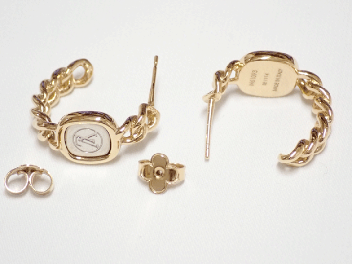 【美品】LOUIS VUITTON ピアス M61093 片耳 ゴールド系 楽天市場】LOUIS VUITTON ルイヴィトン ID ピアス ゴールド/シルバー