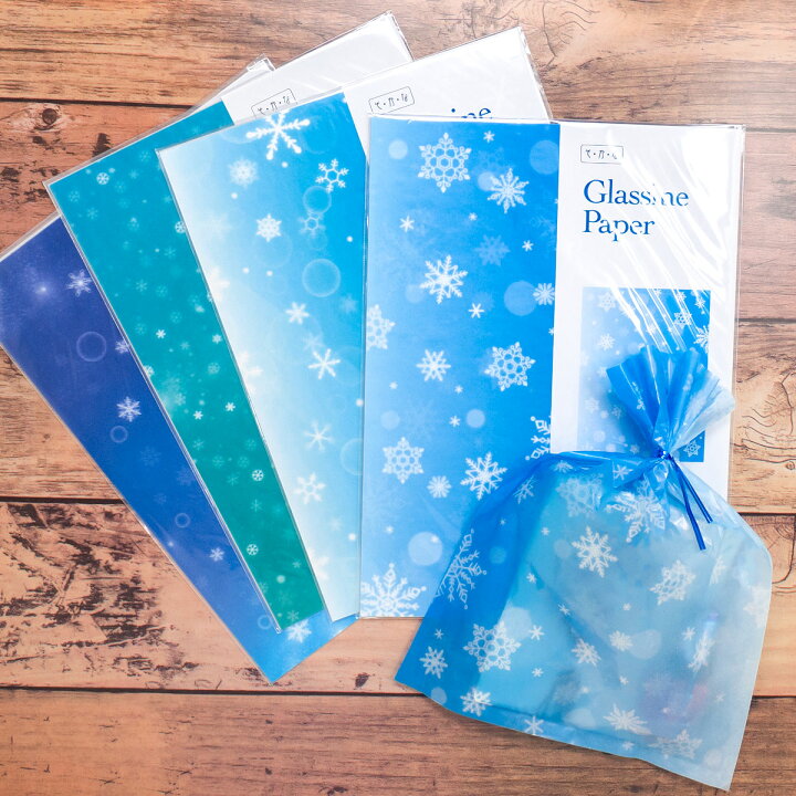 楽天市場】グラシン紙【雪結晶柄】デザインペーパー クリスマス 
