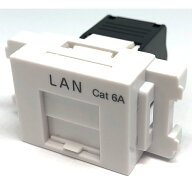 RJ45 Cat 6A キーストンジャック プラスチック筐体 TIA-568A/B JIS対応フェイスプレート(白色）付 メール…