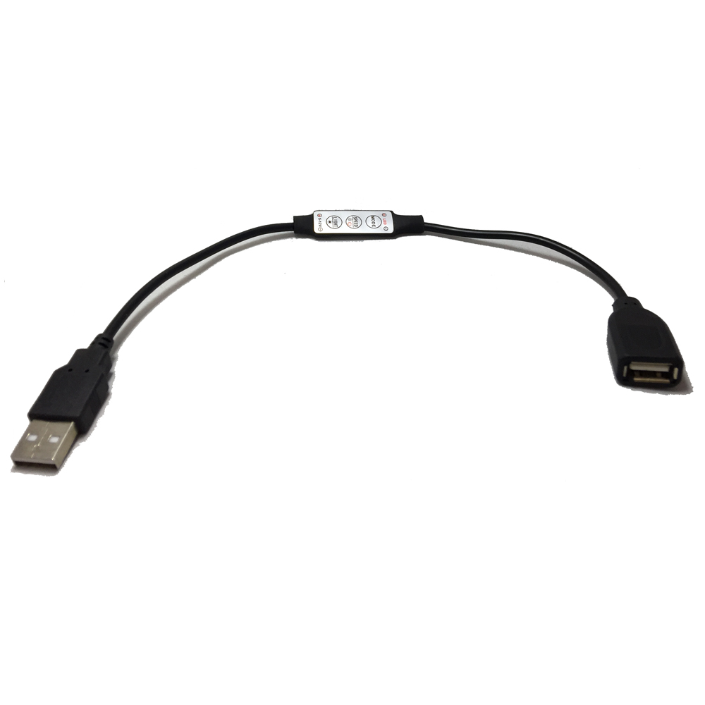 USB LEDコントロールケーブル USBワイヤーライト USBライト LEDテープ コントローラー 点滅 照度 電源ON OFF 操作 メール便配送可 USBタイプ のLEDテープライト ワイヤーライトなどを点滅、周期動作、照度調整などの電飾操作が可能 バルク品