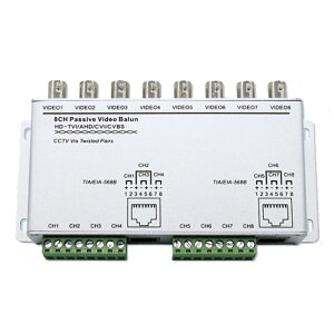 HD hƃJ 8p LAN  BNCWbNڑ f` Balun LANP[u2{ 8̖hƃJf ő300m AHD HD-CVI TVI CVBS Ή o 8chXvb^[ ͎u gp̍ۂLANP[