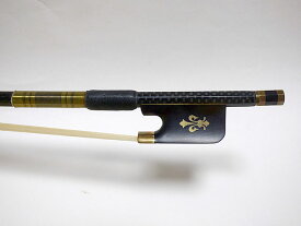 網目カーボン 花紋 ゴールド ヴィオラ弓 (ビオラ弓) Viola Carbon Bow Flower/Gold frog
