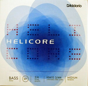 wRA \ Zbg RgoX D'Addario Bass Helicore Solo HS610 set 3/4 Medium Tension