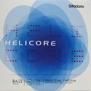 wRA nCubh Zbg RgoX D'Addario Bass Helicore Hybrid HH610 set 3/4 Medium Tension